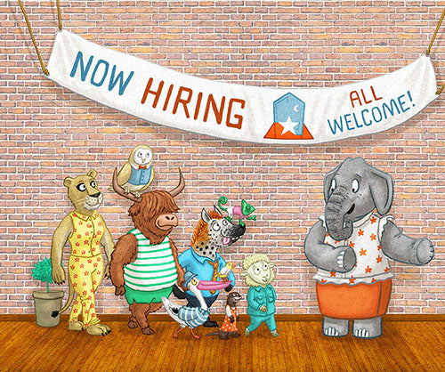 "Now Hiring, All Welcome" Archival print from Stellarphant